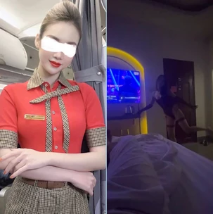 Hạ cánh cùng bé tiếp viên hàng không Vietjet trong bộ ren đỏ gợi dục