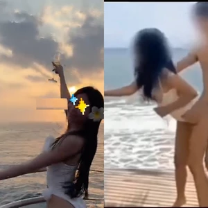 Gạ kèo public em sinh viên năm nhất ở bãi biển